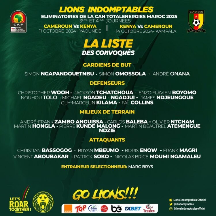 Liste Cameroun