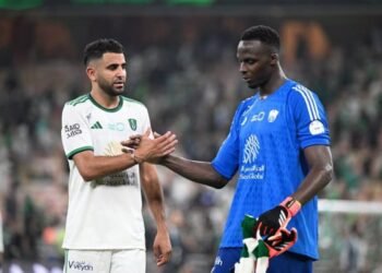 Riyad Mahrez et Edouard Mendy